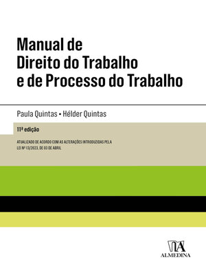 cover image of Manual de Direito do Trabalho e de Processo do Trabalho--11ª Edição